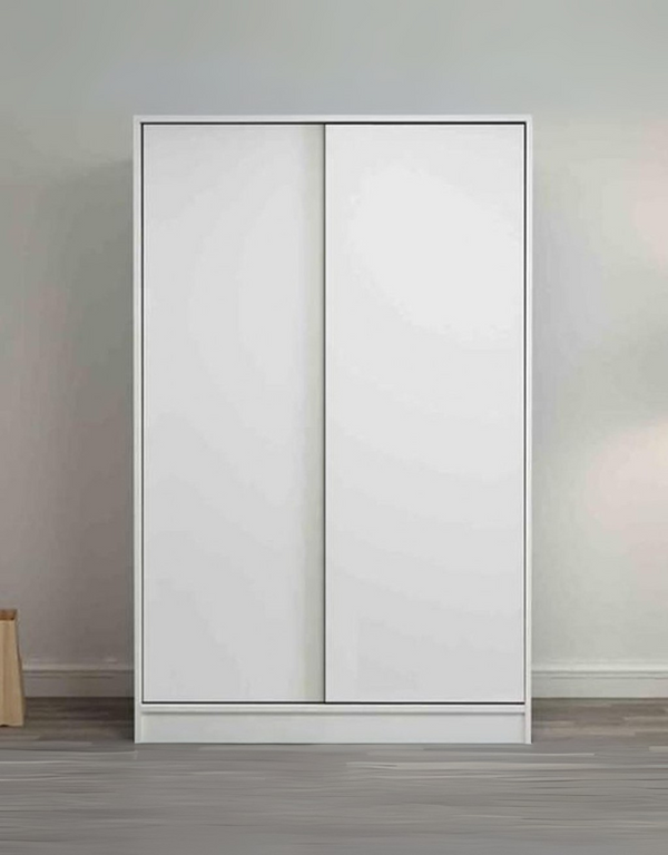 دولاب خشب إتحاد أوروبي ضلفتين أبيض 120*40*180سم كود Wardrobe17002