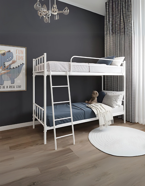 MDF wood bed with blue velvet