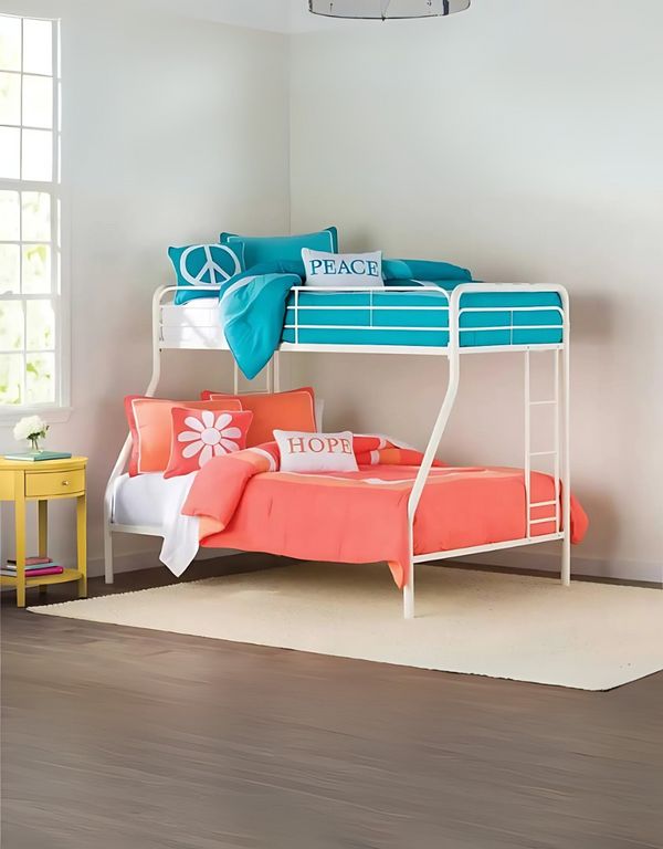 MDF wood bed with blue velvet
