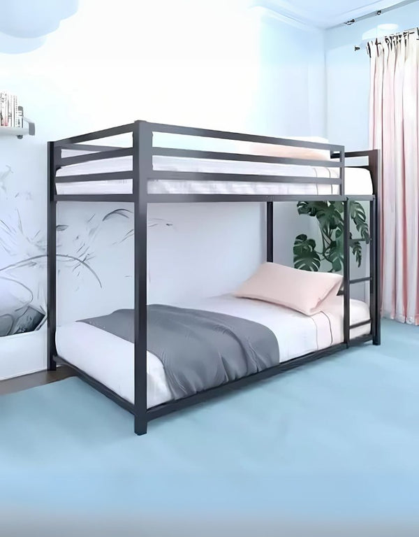 MDF wood bed with blue velvet