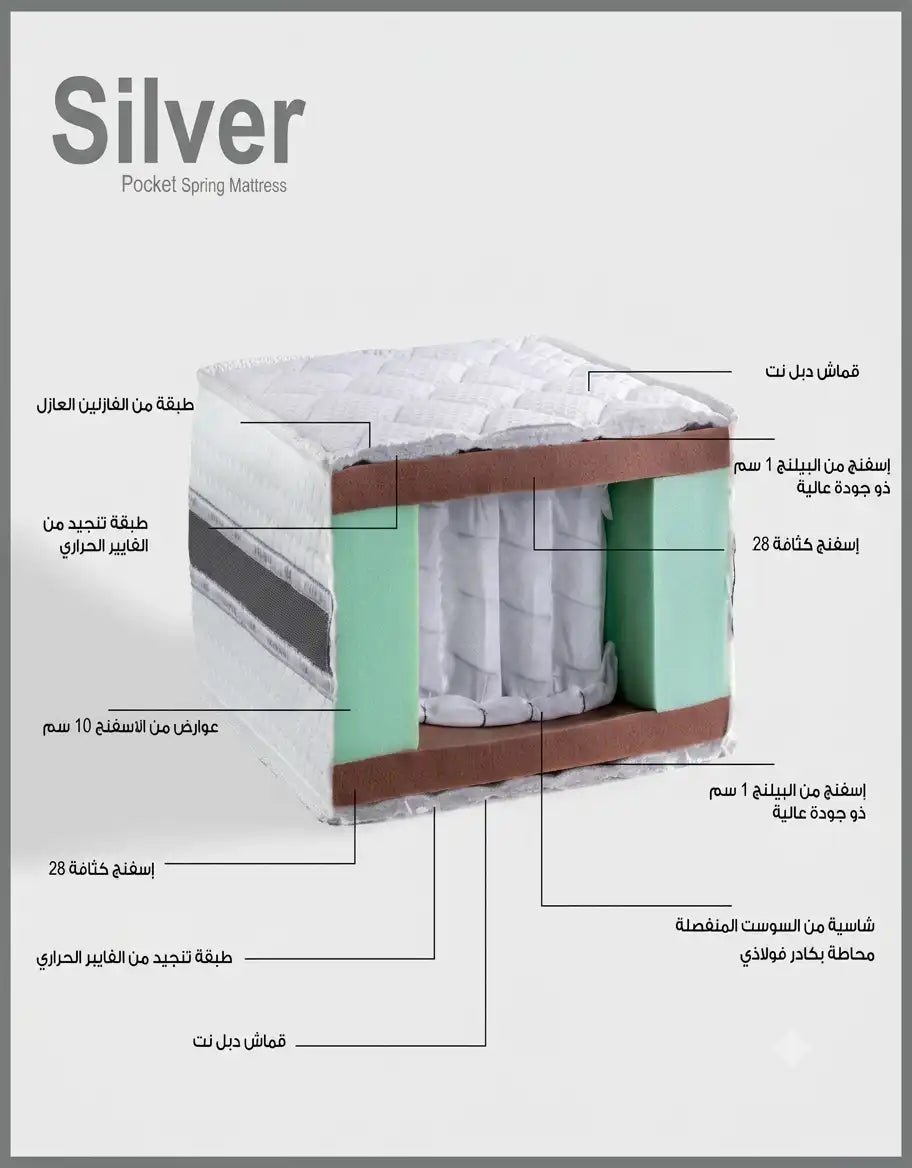 25 cm - Al Mamoun Silver mattress