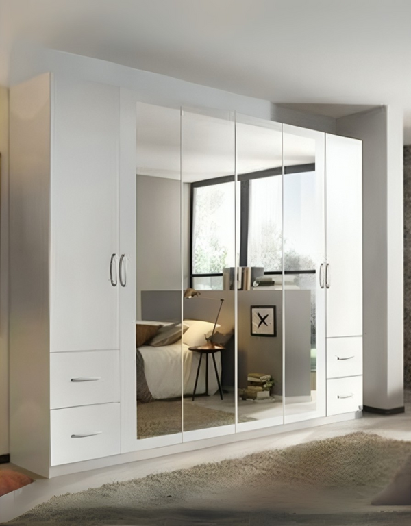 دولاب ام دي اف 3 ضلف أبيض - 240 × 60 × 240 سم كود Wardrobe17019