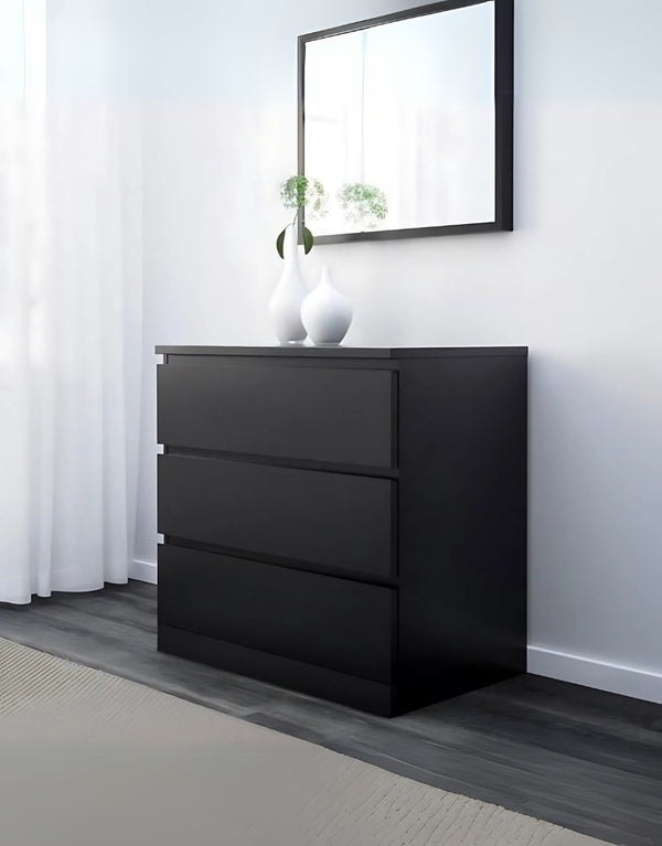 وحدة أدراج ام دى اف 3 أدراج أسود - 40×80×78 سم كود Drawer-unit16006