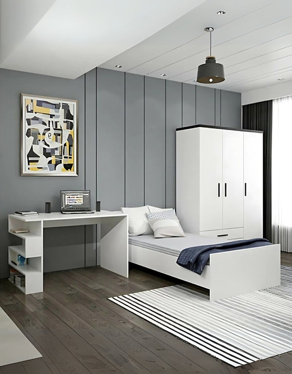 غرفه اطفال خشب ام دي اف 3 قطع - أبيض كود Bedroom12000