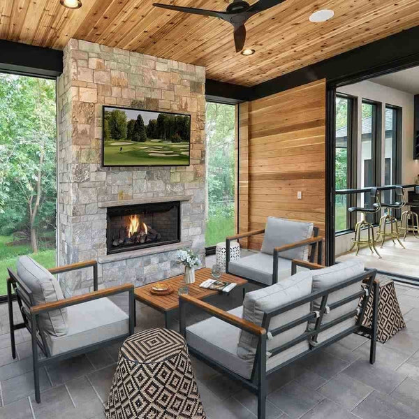 Outdoor set, 4 pieces, grey and black