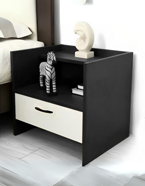 كومود ام دي اف أسود و ابيض- 40×40×45 سم كود Commode14020