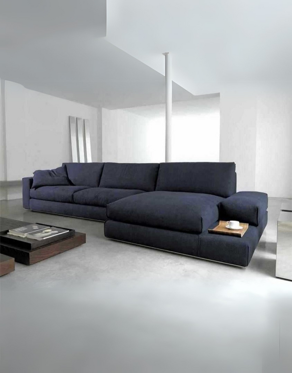 كنبة ركنة خشب زان - أزرق كود sofa10028
