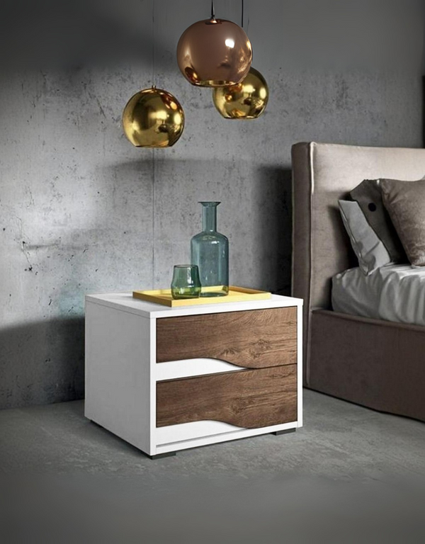كومود ام دي اف بني وأبيض - 50×45×40 سم كود Commode14021
