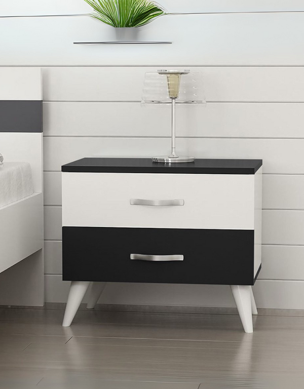 كومود خشب مُصنع إتحاد أوروبي أبيض و اسود - 51×50×37 سم كود Commode14014