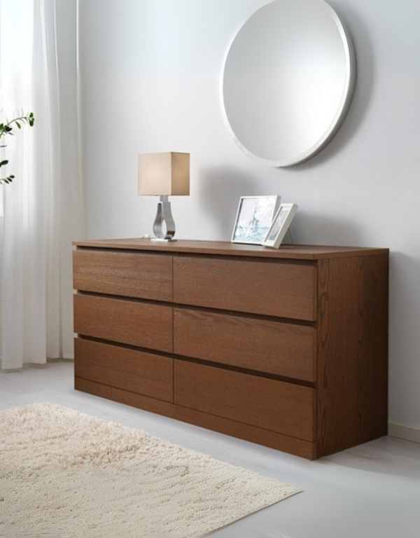 وحدة أدراج خشب كونتر 6 ادراج بني - 78×156×45 سم كود Drawer-unit16018