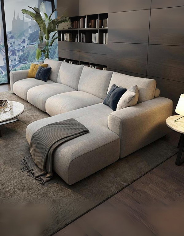 كنبة ركنة خشب زان و كتان كود sofa10024