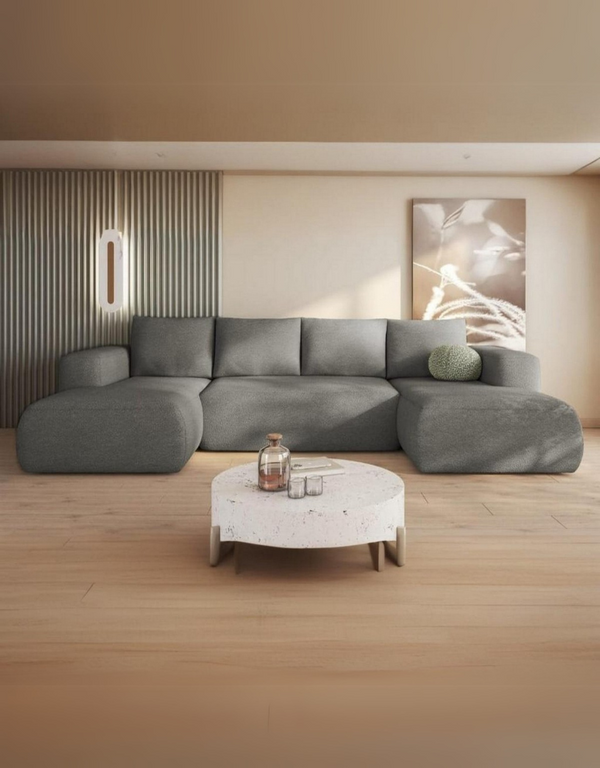 كنبة ركنة خشب زان وكتان كود sofa10013