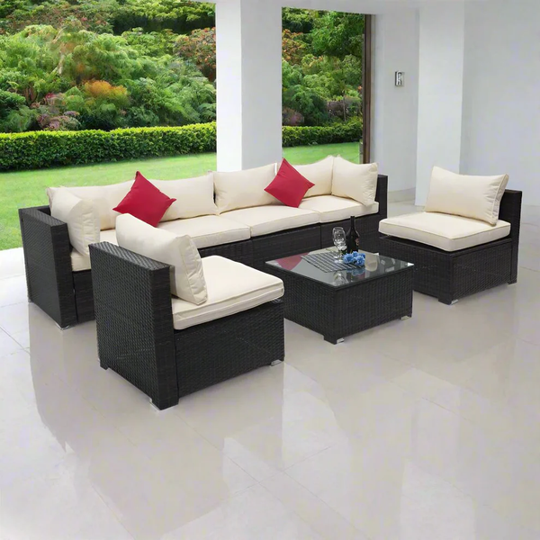 Outdoor set - sofa, two chairs, and a table
