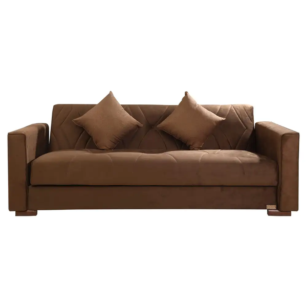 كنبة سرير الدورا 3×1 خشب كونتر بني | أفضل كنبة سرير بسحارة تخزين