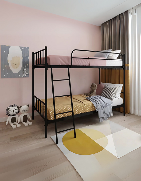MDF wood bed with blue velvet