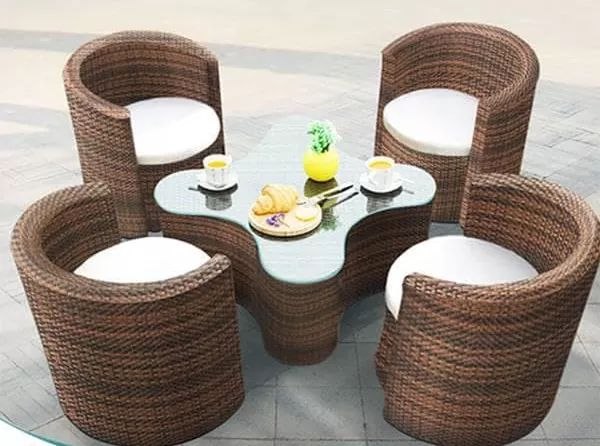 Outdoor furniture rattan set for the garden, 5 pieces