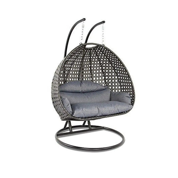 Outdoor furniture, rattan swing for two people, gray