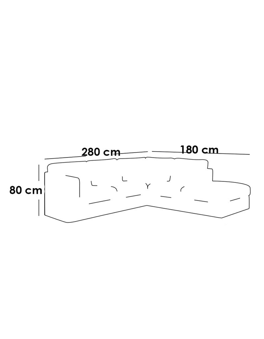 اثاث خشب زان و شانيل |L-Shape – ركنة بيج مودرن كنبة 2 مقعد + شيزلونج | SKU: sofa10045 _ ركنة مودرن