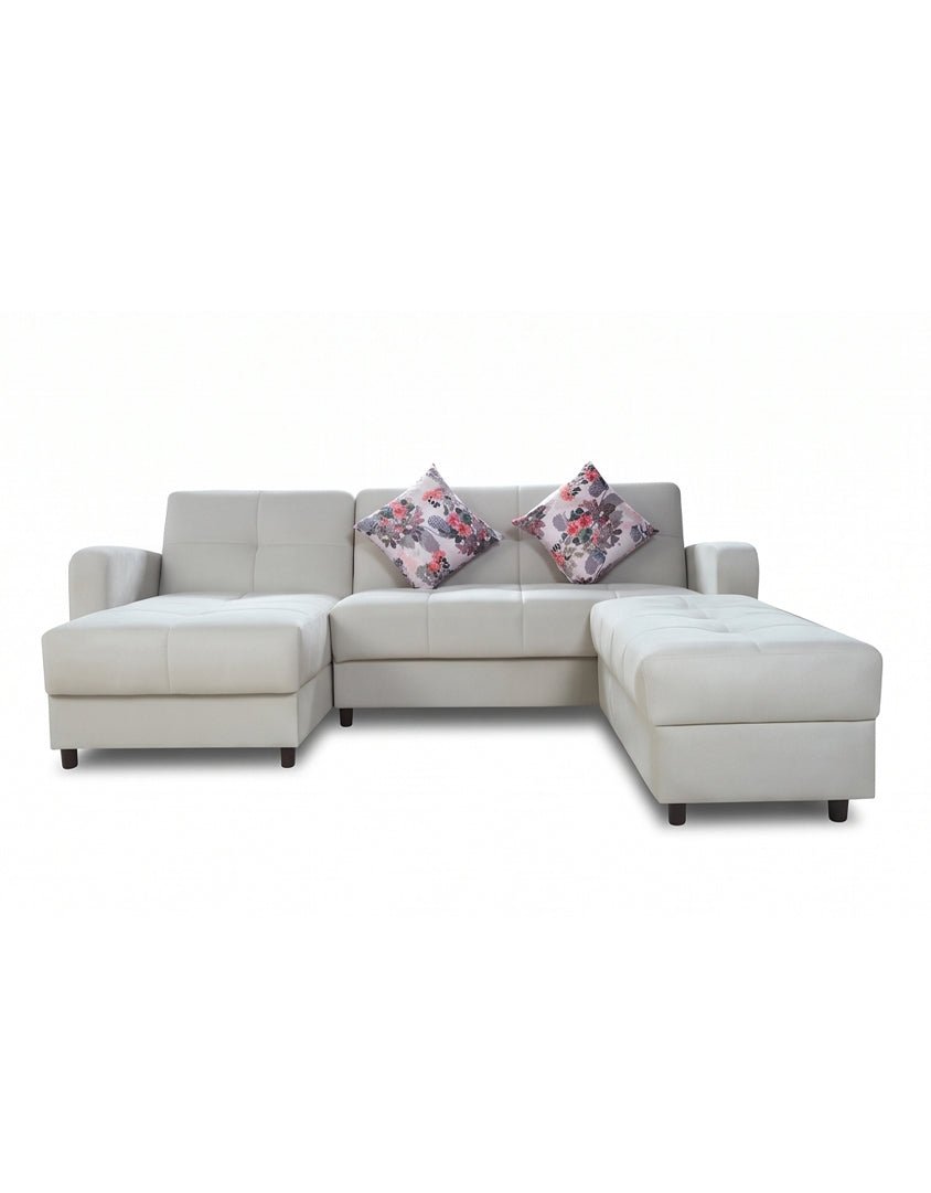 أثاث مودرن أبيض L كنبة ركنة كنبة سرير بسحارة متعددة الاستخدامات sofa10002 _ sofa bed
