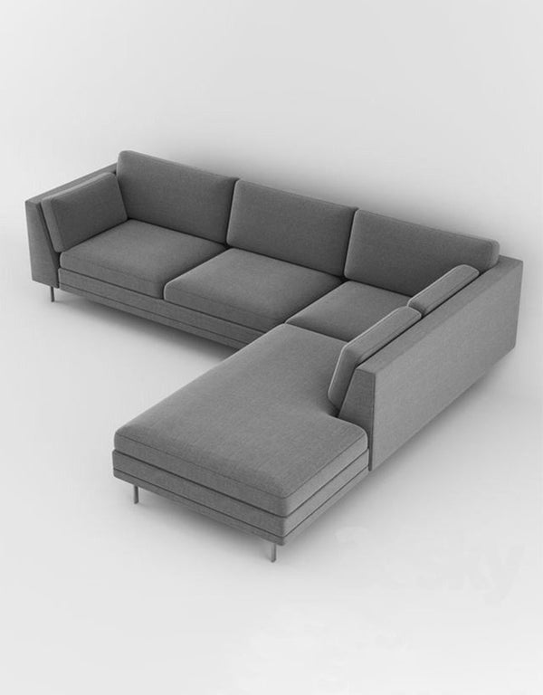 كنبة ركنة خشب زان - رمادي كود sofa10007