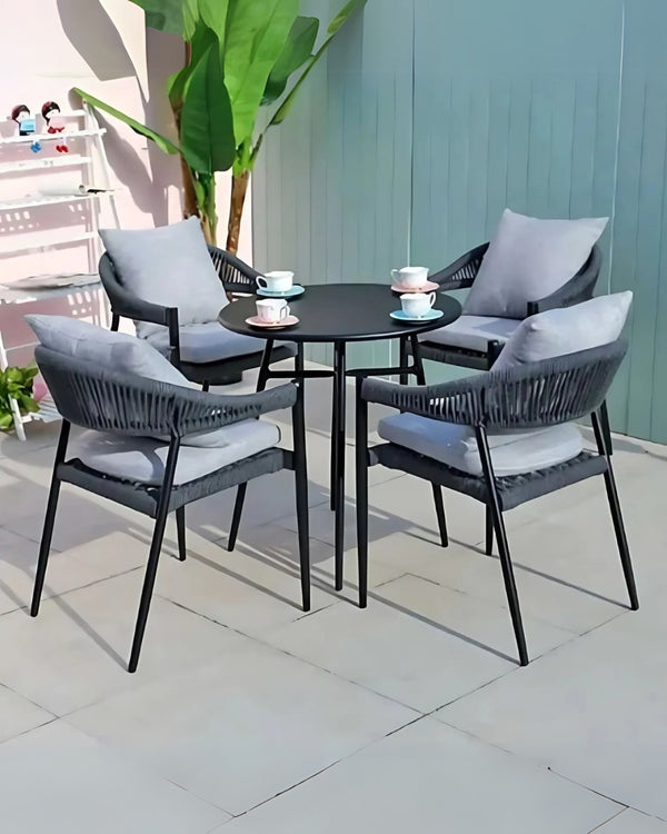 طقم أثاث خارجي ٥ قطع، رمادي كود outdoor4017