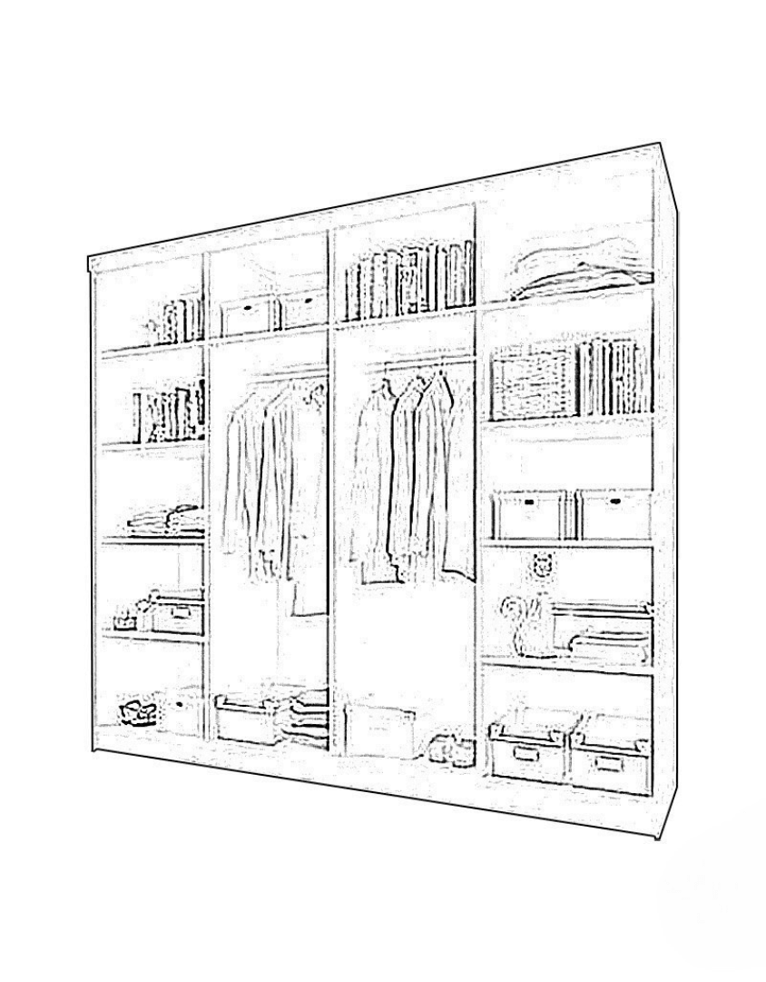 دولاب ام دي اف 2 باب بيج - 230×220×60 سم كود Wardrobe17020 _ دولاب