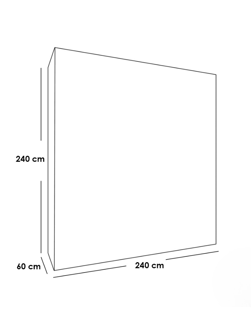 دولاب ام دي اف 3 ضلف بيج ورمادي - 240 × 60 × 240 سم كود Wardrobe17008 _ دولاب
