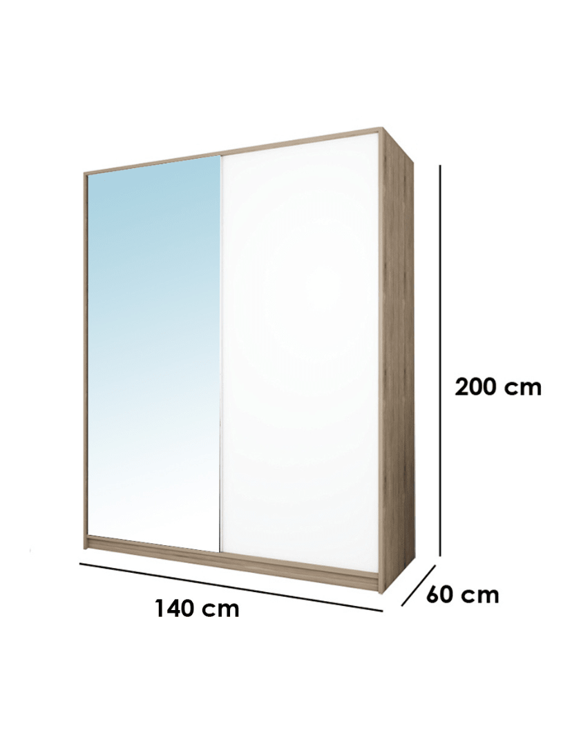 دولاب ام دي اف بابين بيج وأبيض كود Wardrobe17023 _ دولاب