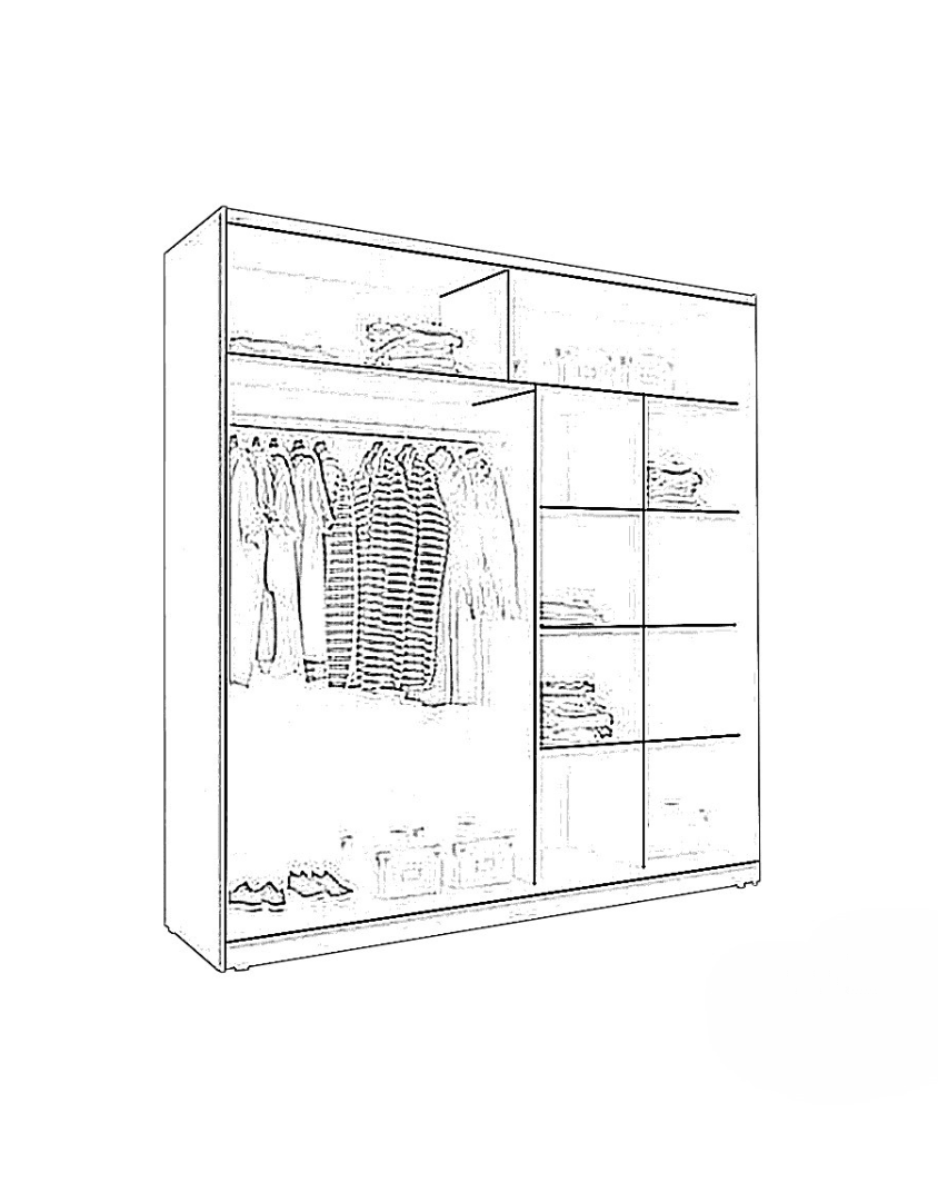 دولاب ام دي اف ضلفتين - 210×200×50 سم كود Wardrobe17005 _ دولاب