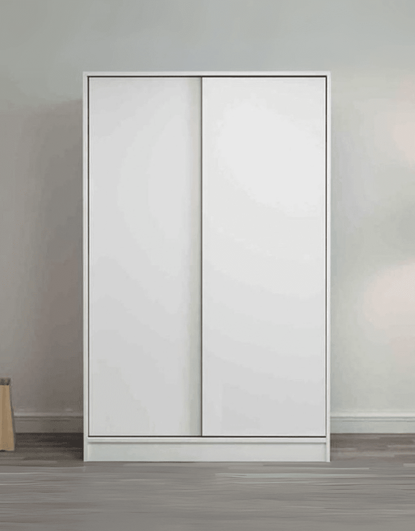 دولاب خشب إتحاد أوروبي ضلفتين أبيض 120*40*180سم كود Wardrobe17002 _ دولاب