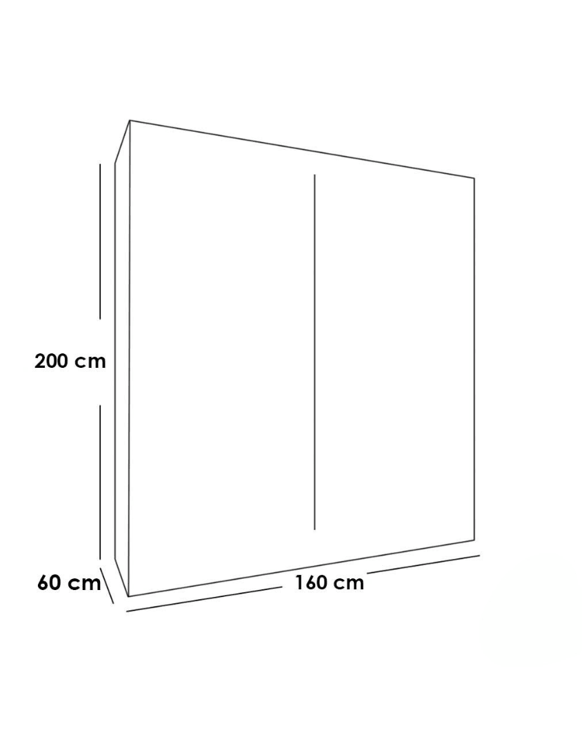 European Union wooden wardrobe, two doors, gray and brown - 200×160×60 cm, code Wardrobe17001 _ wardrobe
