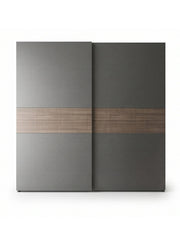European Union wooden wardrobe, two doors, gray and brown - 200×160×60 cm, code Wardrobe17001 _ wardrobe