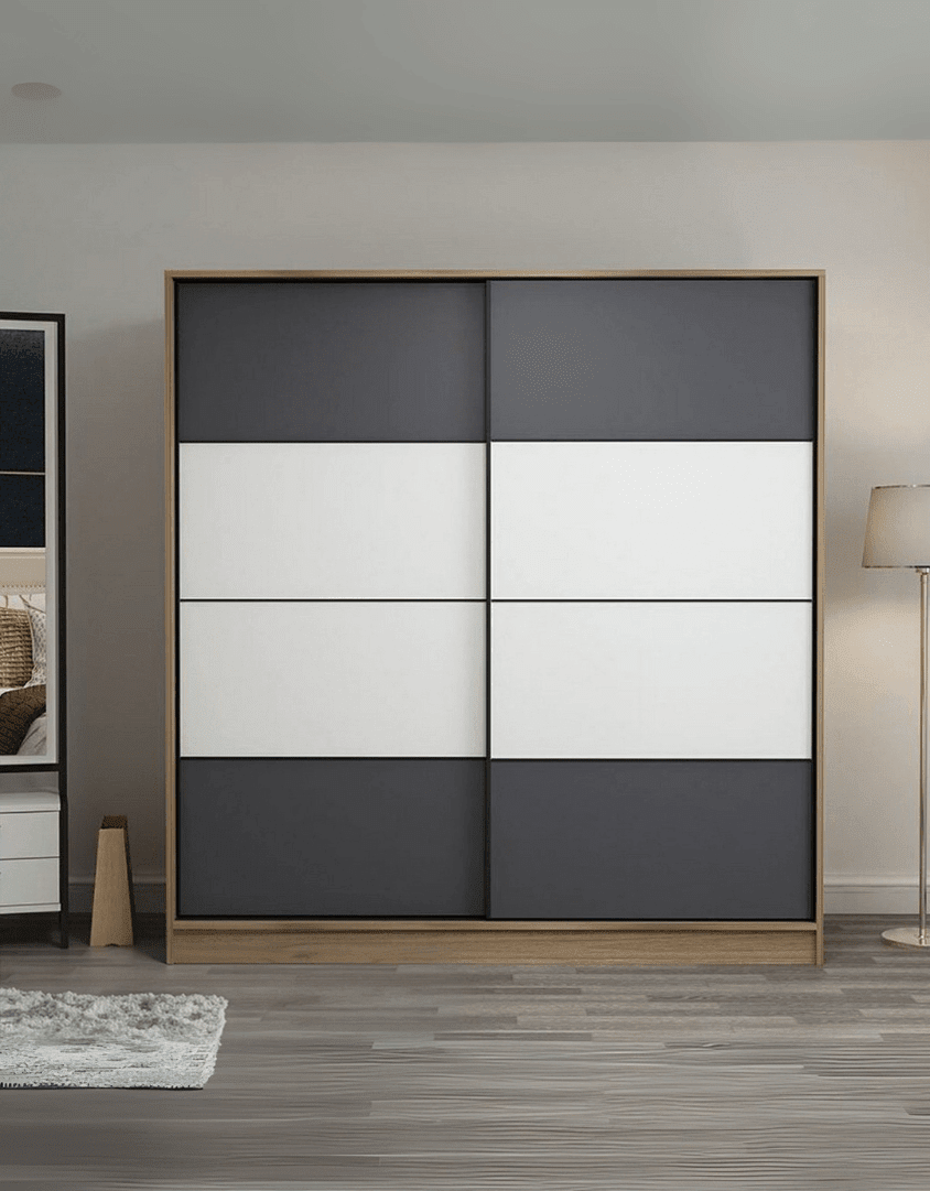 دولاب خشب مُصنع اتحاد اوروبي ضلفتين - 190×140×50 سم كود Wardrobe17016 _ دولاب
