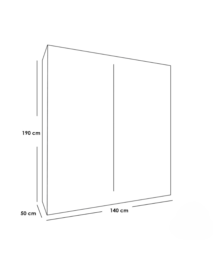 دولاب خشب مُصنع اتحاد اوروبي ضلفتين - 190×140×50 سم كود Wardrobe17016 _ دولاب