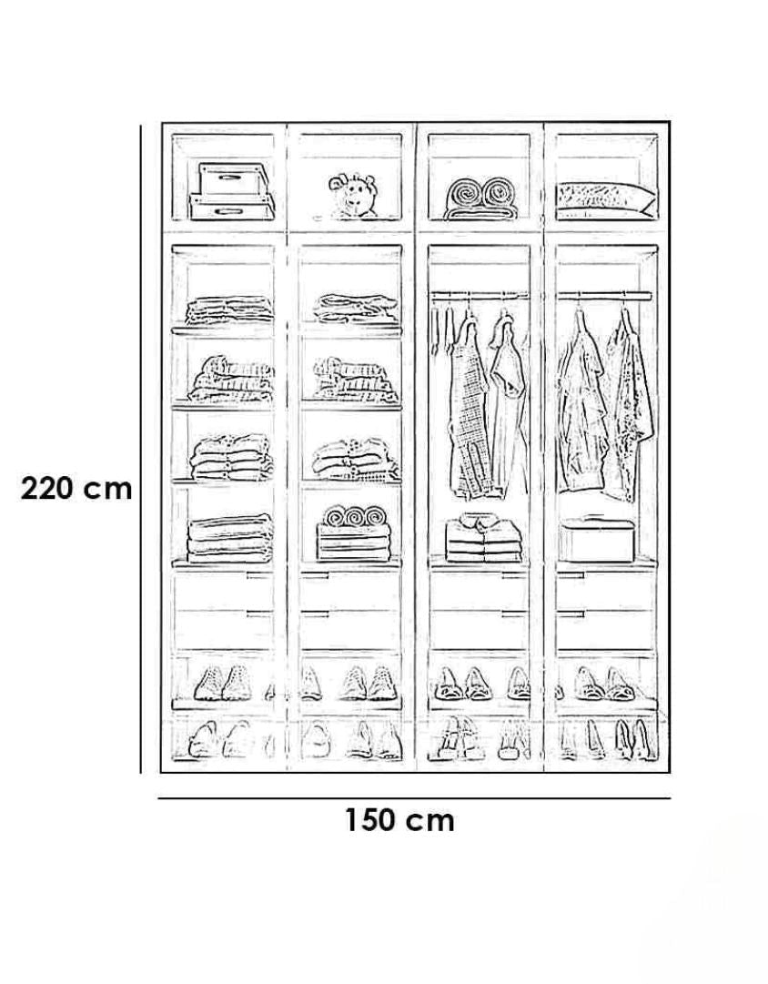 درسينج خشب ام دي اف أسود - 220×150×50 سم كود Dressing15015 _ دريسنج