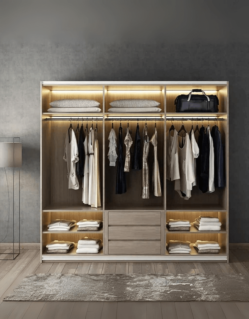 درسينج خشب كونتر بني و أسود - 220×180×50 سم كود Dressing15001 _ دريسنج