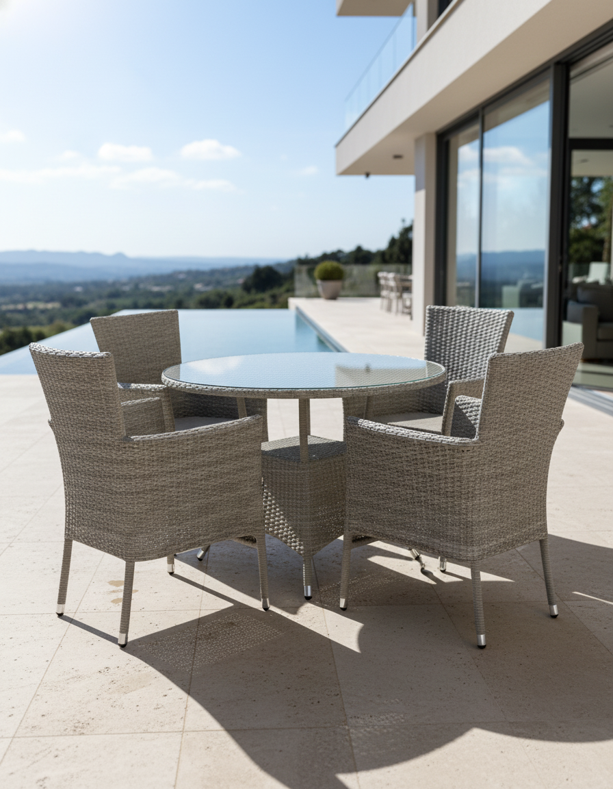 اثاث خارجى طقم راتان خارجي 4 كراسي وترابيزة كود outdoor4001