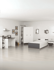 غرفة نوم أطفال خشب ام دي اف 3 قطع - أبيض و رمادي كود Bedroom12037 _ غرفة نوم