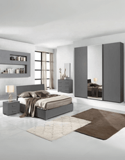 غرفة نوم خشب ام دي اف 4 قطع - رمادي كود Bedroom12026 _ غرف نوم