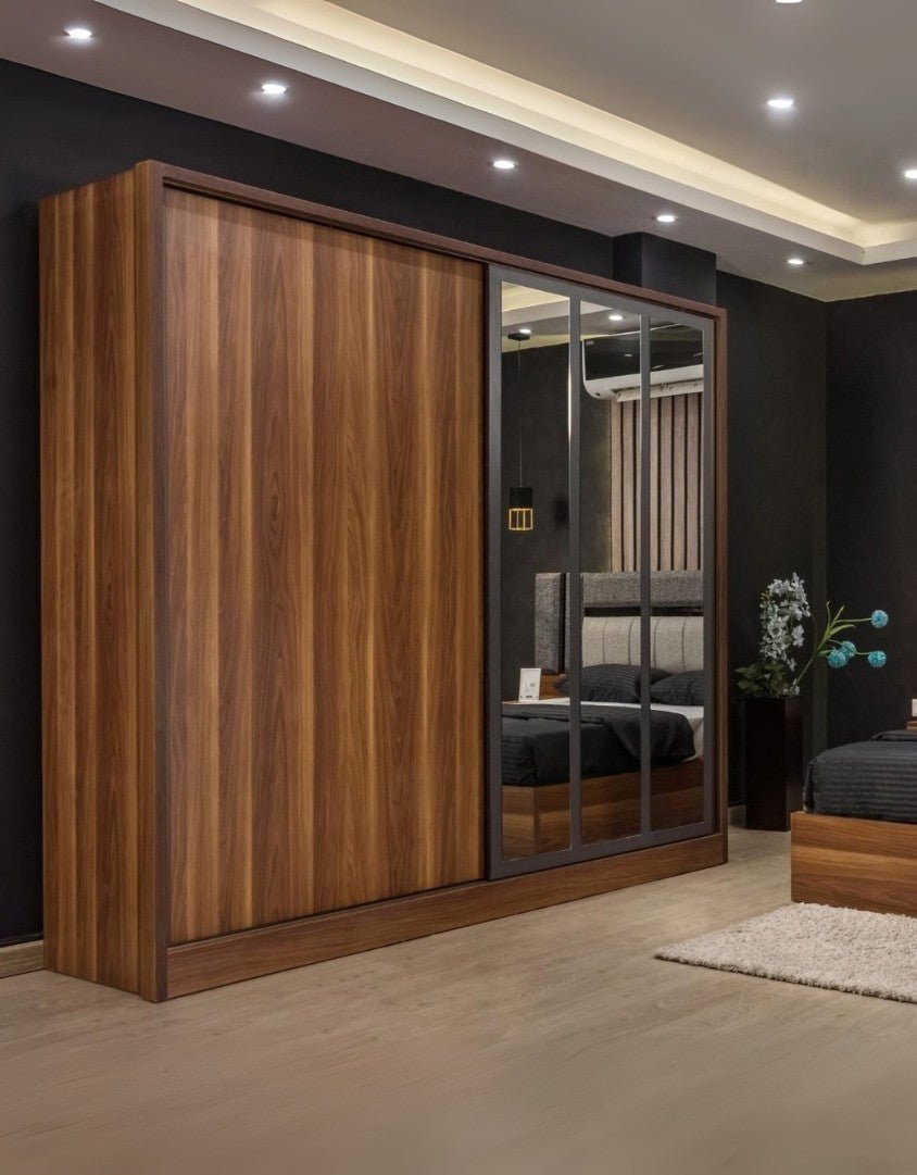 غرفة نوم خشب ام دي اف 5 قطع - بني و ورمادي كود Bedroom12038 _ غرفة نوم