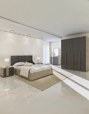 غرفة نوم خشب ام دي اف 6 قطع - بنى و بيج كود Bedroom12002 _ غرفة نوم