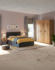 غرفة نوم خشب إتحاد أوربي 4 قطع - بيج و رمادى كود Bedroom12014 _ غرفة نوم