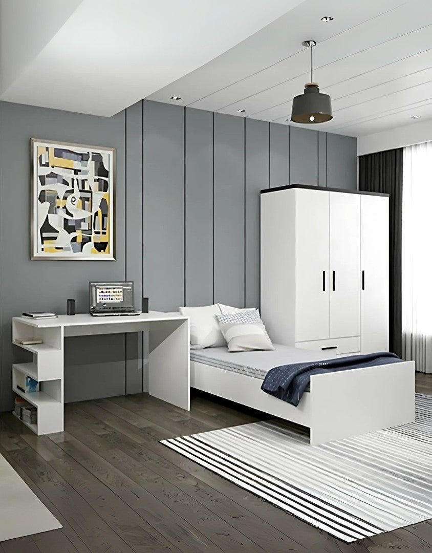 غرفه اطفال خشب ام دي اف 3 قطع - أبيض كود Bedroom12000 _ غرفة نوم