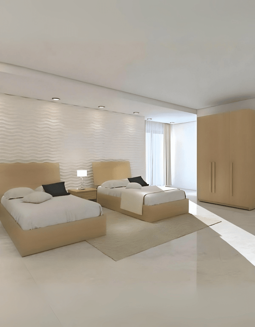 غرفه نوم خشب إتحاد أوربي 4 قطع - بيج كود Bedroom12001 _ غرفة نوم
