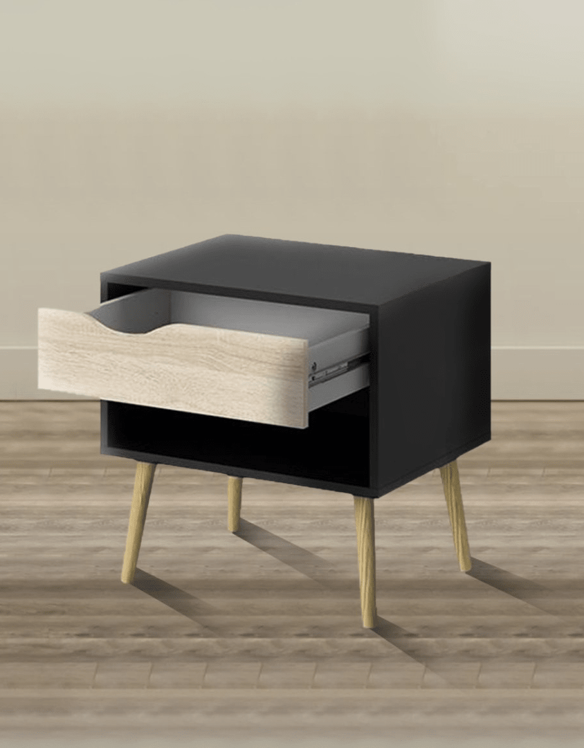 كمود 50×40×50 سم - بيج وأسود كود Commode14017 _ كومود