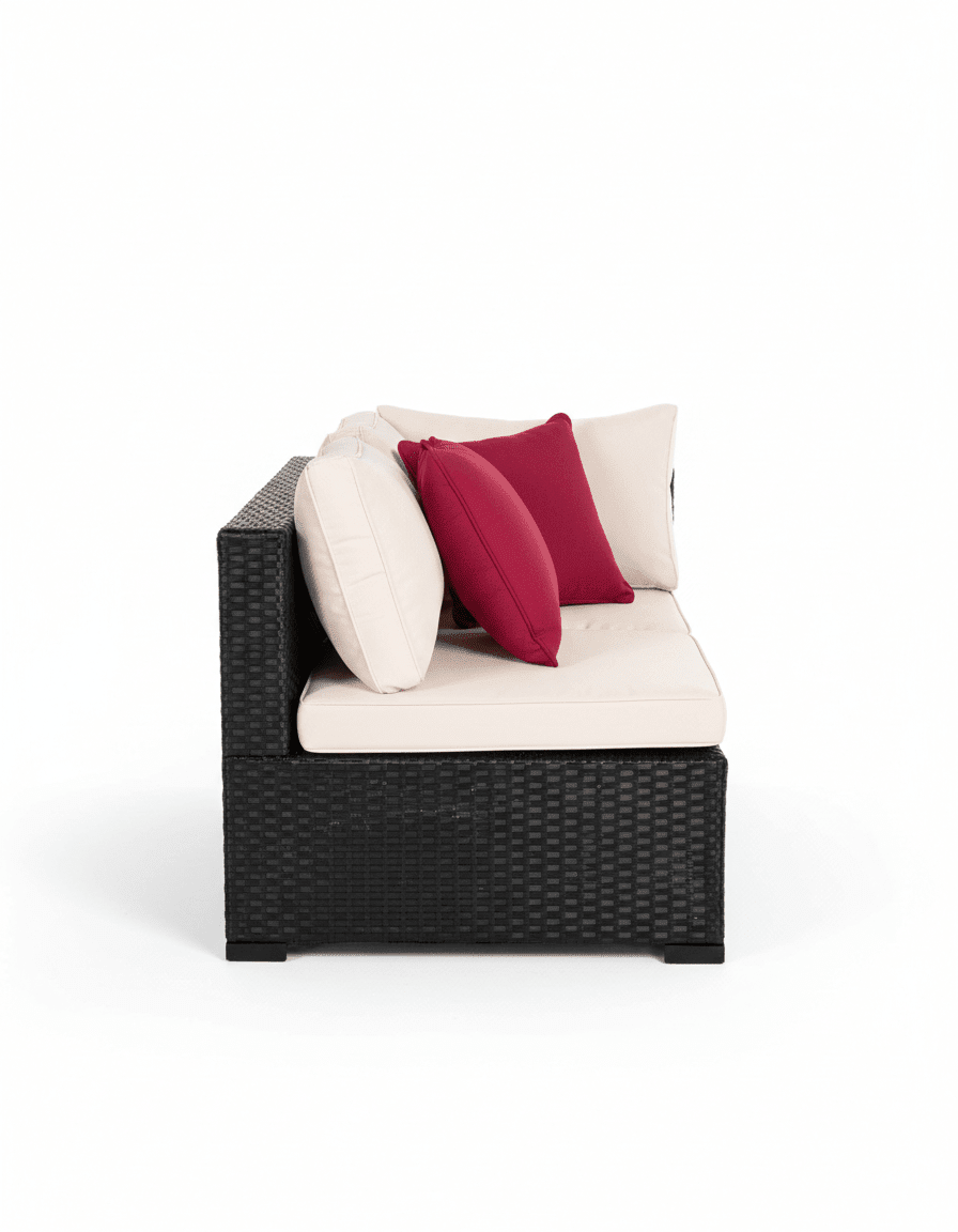 كنبة راتان، اسود كود outdoor4044 اثاث خارجي