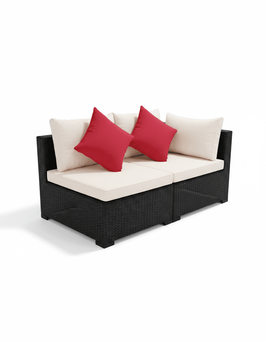 كنبة راتان، اسود كود outdoor4044 اثاث خارجي