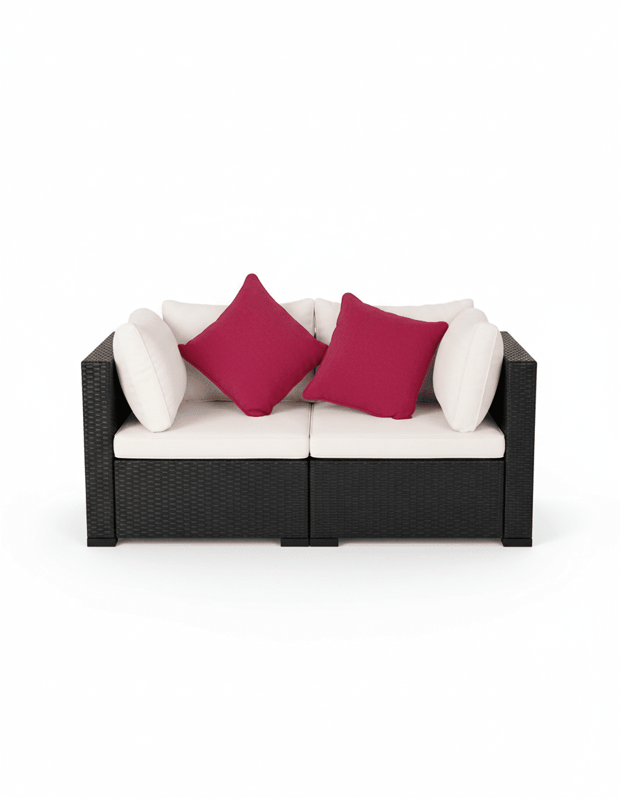 كنبة راتان، اسود كود outdoor4044 اثاث خارجي _ أثاث خارجي