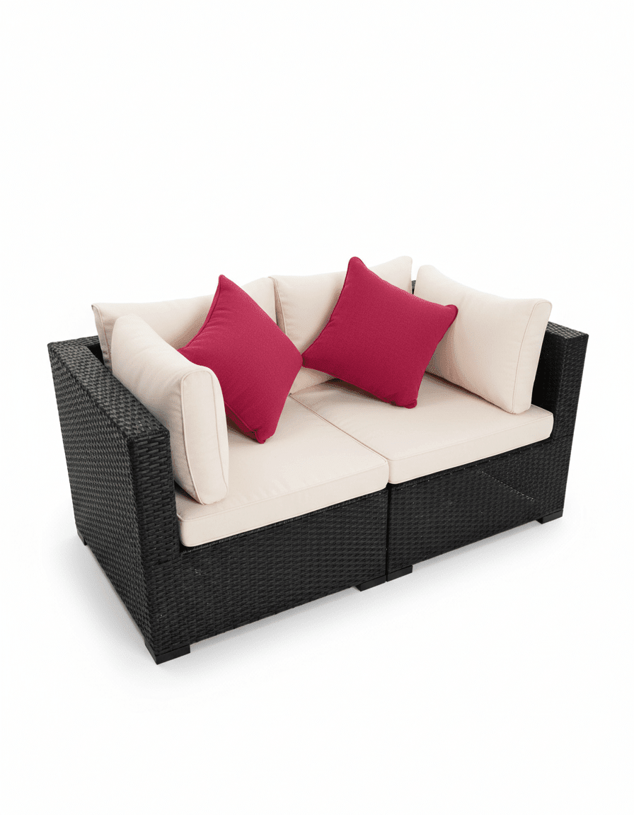 كنبة راتان، اسود كود outdoor4044 اثاث خارجي