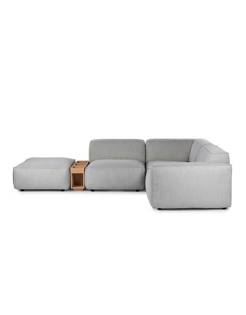 كنبة ركنة رمادي مع ترابيزة – أثاث خشب زان وتنجد بإسفنج سوفت | SKU: sofa10018 _ ركنة مودرن